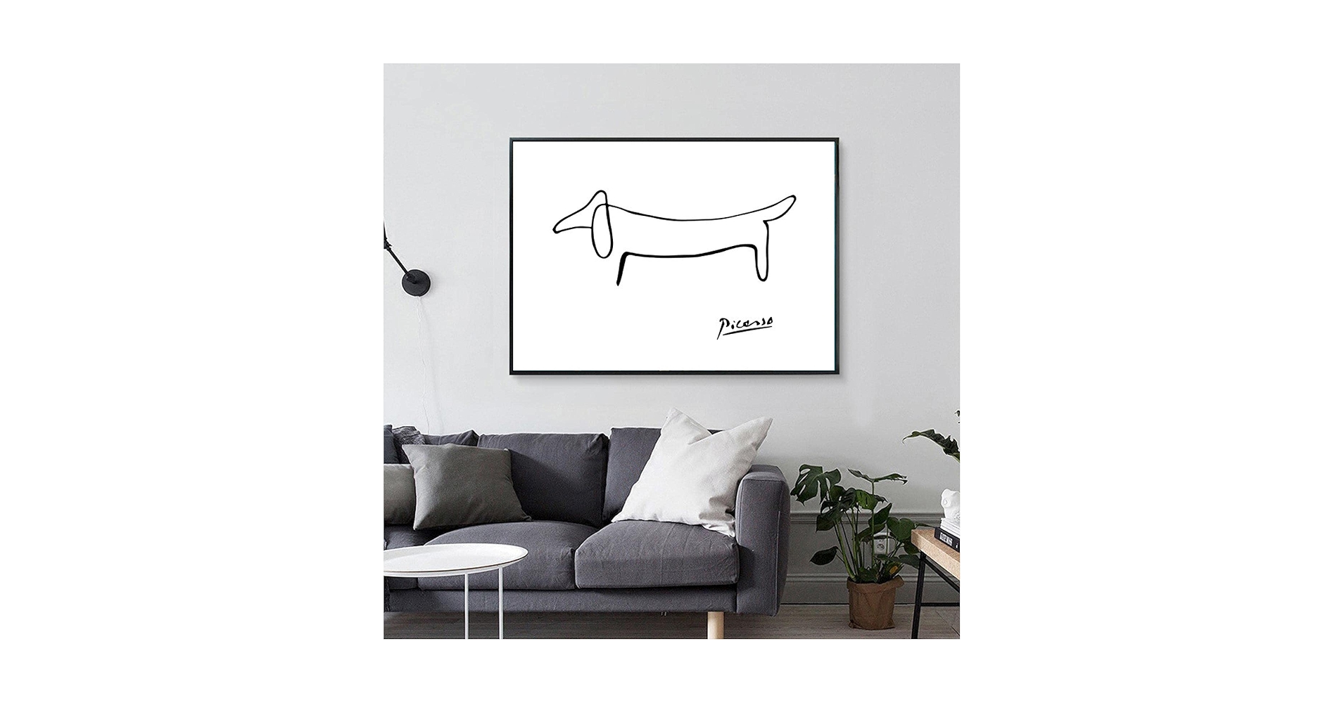 Amazon.co.jp: ピカソ 抽象絵画 一筆書き 犬 北欧 ポスター 壁